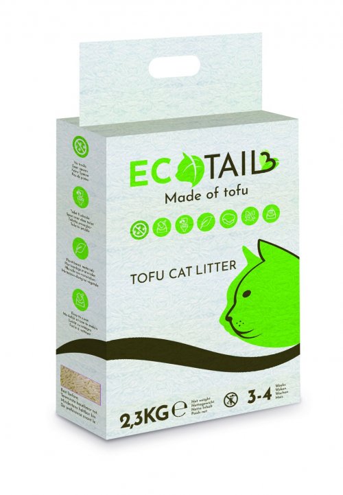 Kattenbak vulling Ecotail, 2 pakken a 2,3 kg